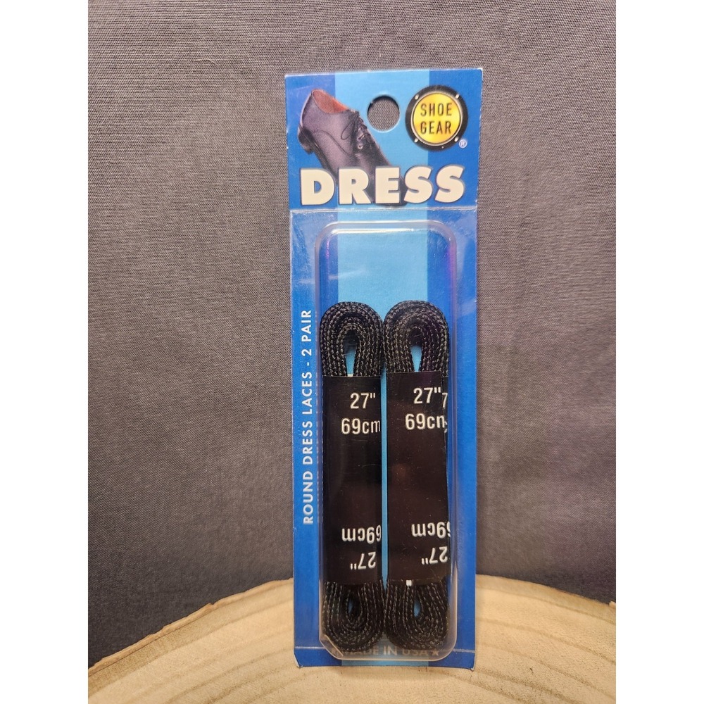 Shoe Gear 2 Pairs Black Shoelaces | 27‎ Inches | Round | Dress Shoe Laces~NEW
